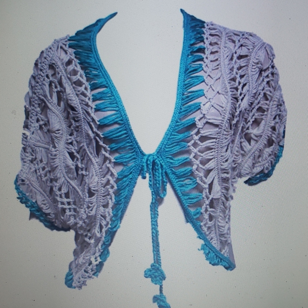 Llove Crochet Knit 1/2 Cardigian New